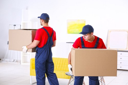 Office relocation planning in Harringay with moving boxes and workspace setup