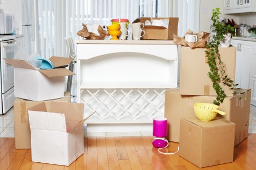 Packed boxes and moving supplies ready for a local move